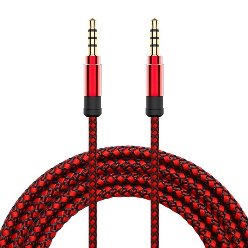 Red  3.5mm Audio Extension Cable Stereo Headphone Cord Male to Female Car