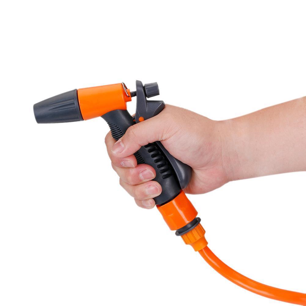 Garden Cleaning Water Gun with 2.5m Retractable Spring Hose Connector Set