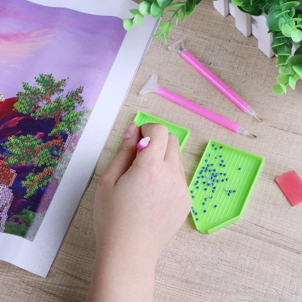 DIY Diamond Painting Tool Cross Stitch Tray Pen Mud Sewing Accessories Kit