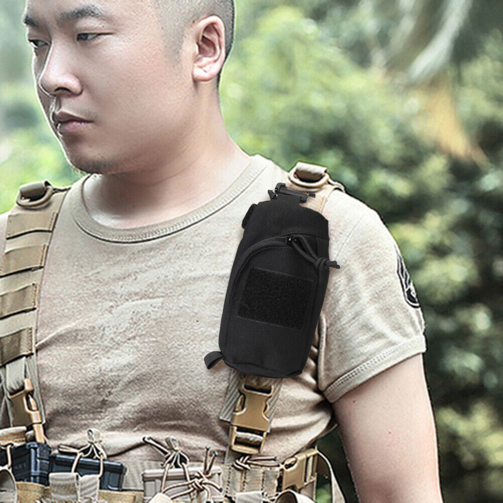 Outdoor Molle Shoulder Strap Pouch Camping Hiking EDC Key Tool Bag (Black)