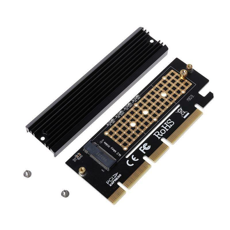 PCI Express 3.0 x16 to PCIe-based NVMe and AHCI SSD Adapter Card with Heat Sink