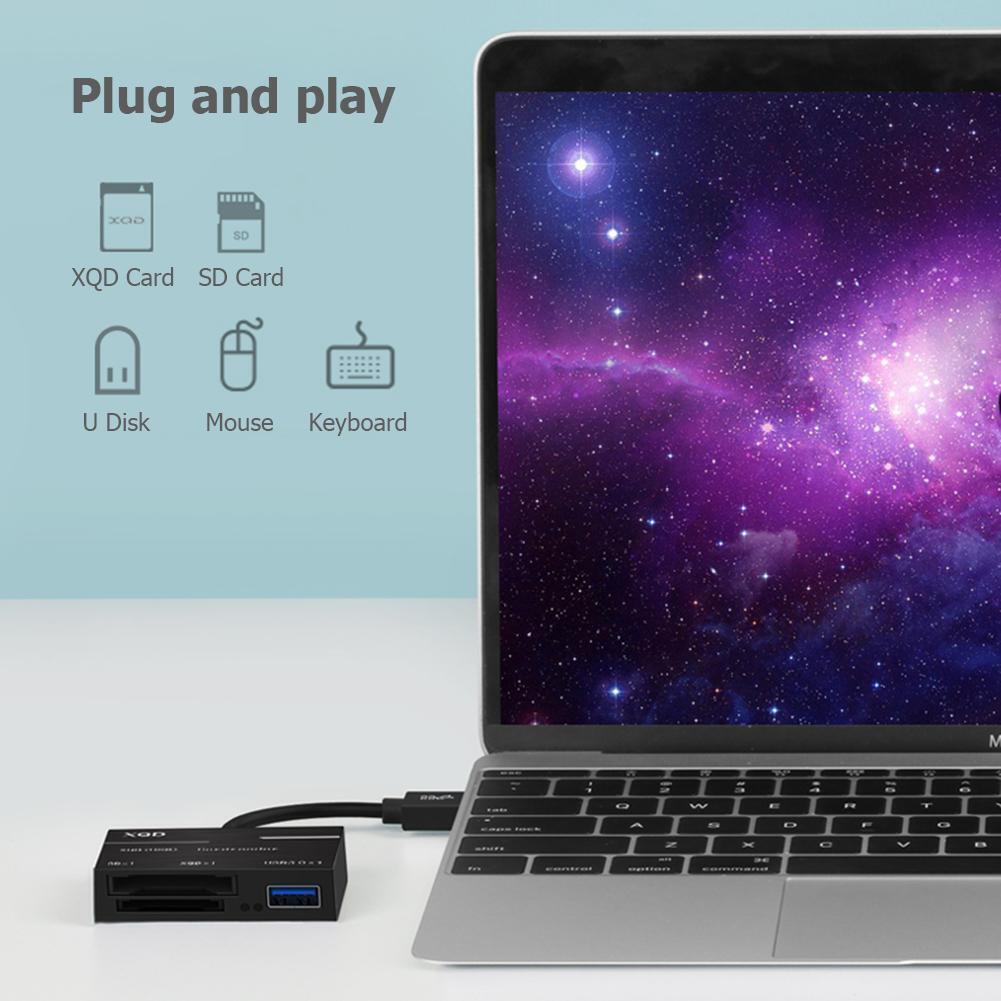 USB 3.0 Type-C USB-C to XQD Memory Card Reader 500MB/s High Speed Adapter