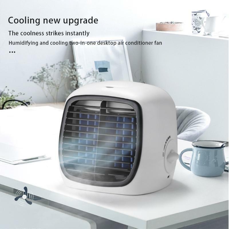 2-in-1 Fan Cooler Mini Portable Air Cooling Water Desk Humidifier Conditioner