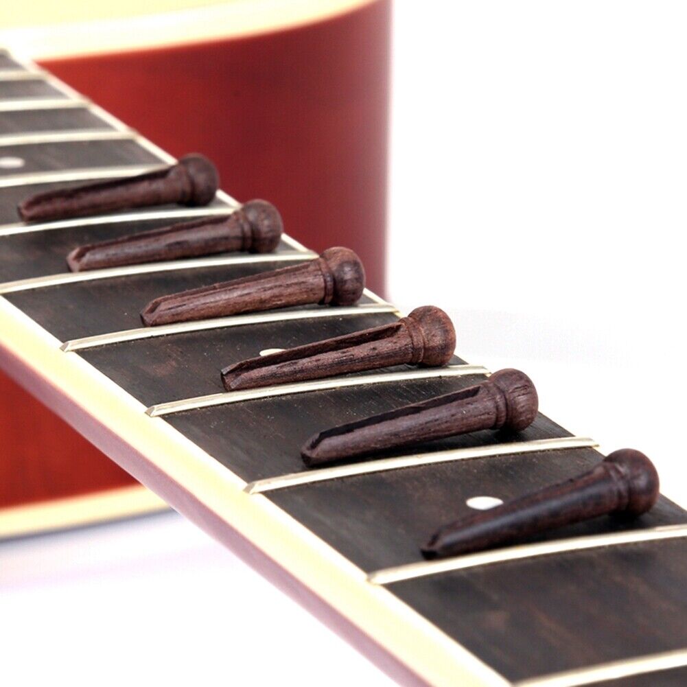6pcs/set Guitar Rosewood Bridge Pins with Peg Puller for Acoustic Guitar