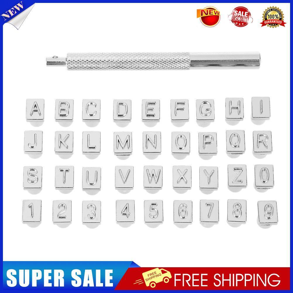 36pcs Steel Punch Alphabet Letter Number Stamper Set Leather Tool (6.5mm)