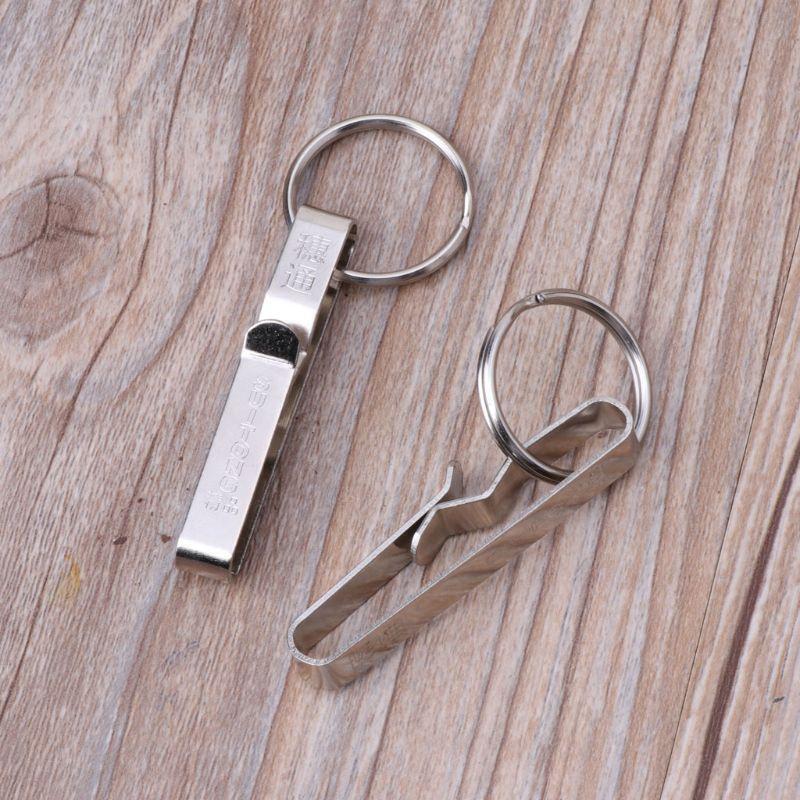 6 Pcs Key Holder Stainless Steel Belt Clip Key Ring Useful Keychain Men Jewelry