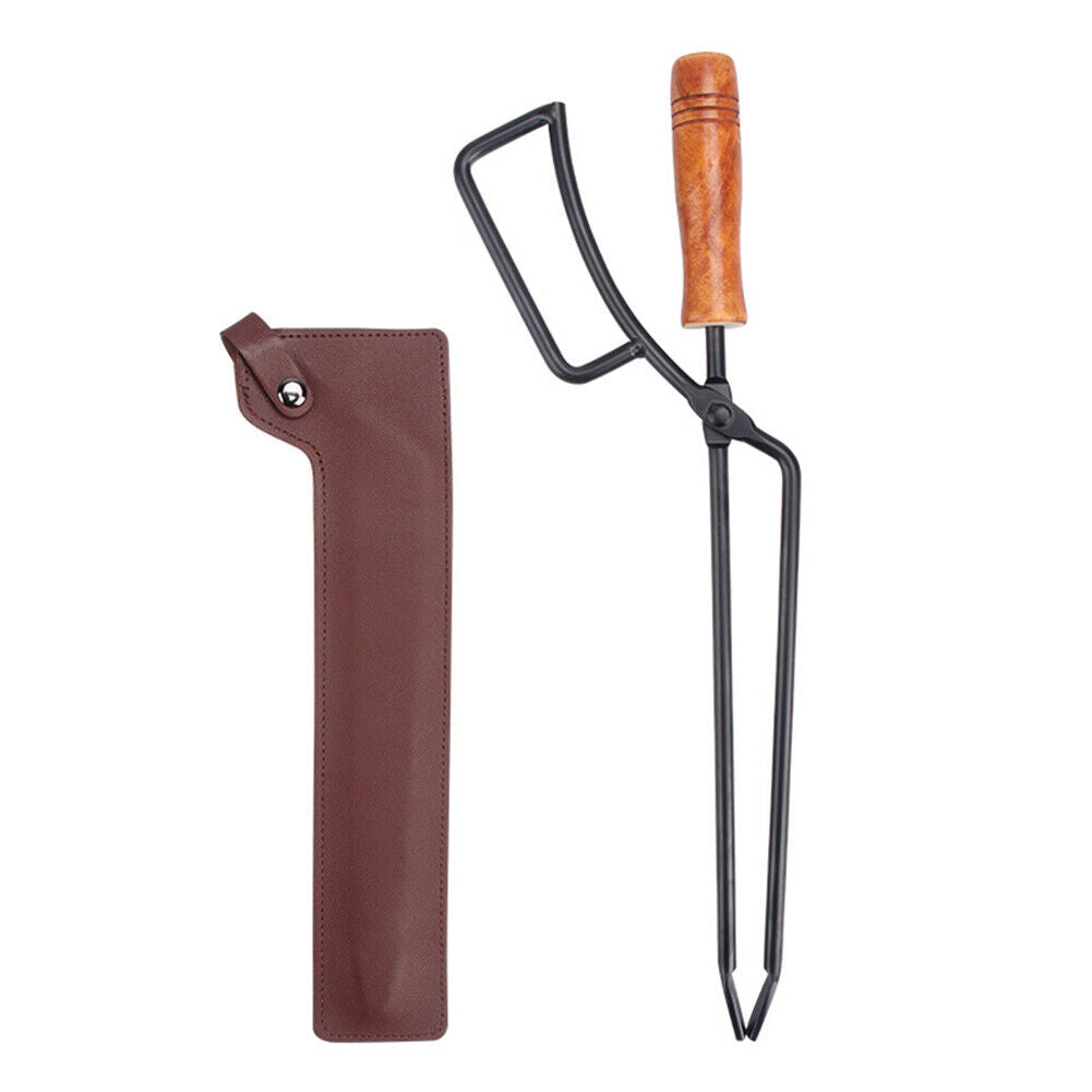 Barbecue Charcoal Clip Wood Grabber Outdoor Camping BBQ Cooking Fire Tongs