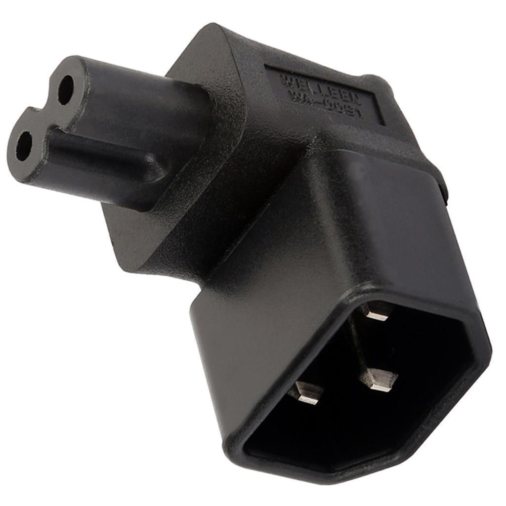 Black Color IEC 320 C14 to C7 Right Angle, C7 to C14 90 Degrees Up