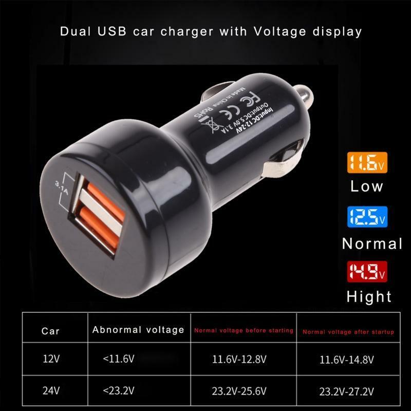 USB 3.1A Socket Dual Port 12-24V Car Charger for Tablet PC/Navigator/PDA/PSP/MP3
