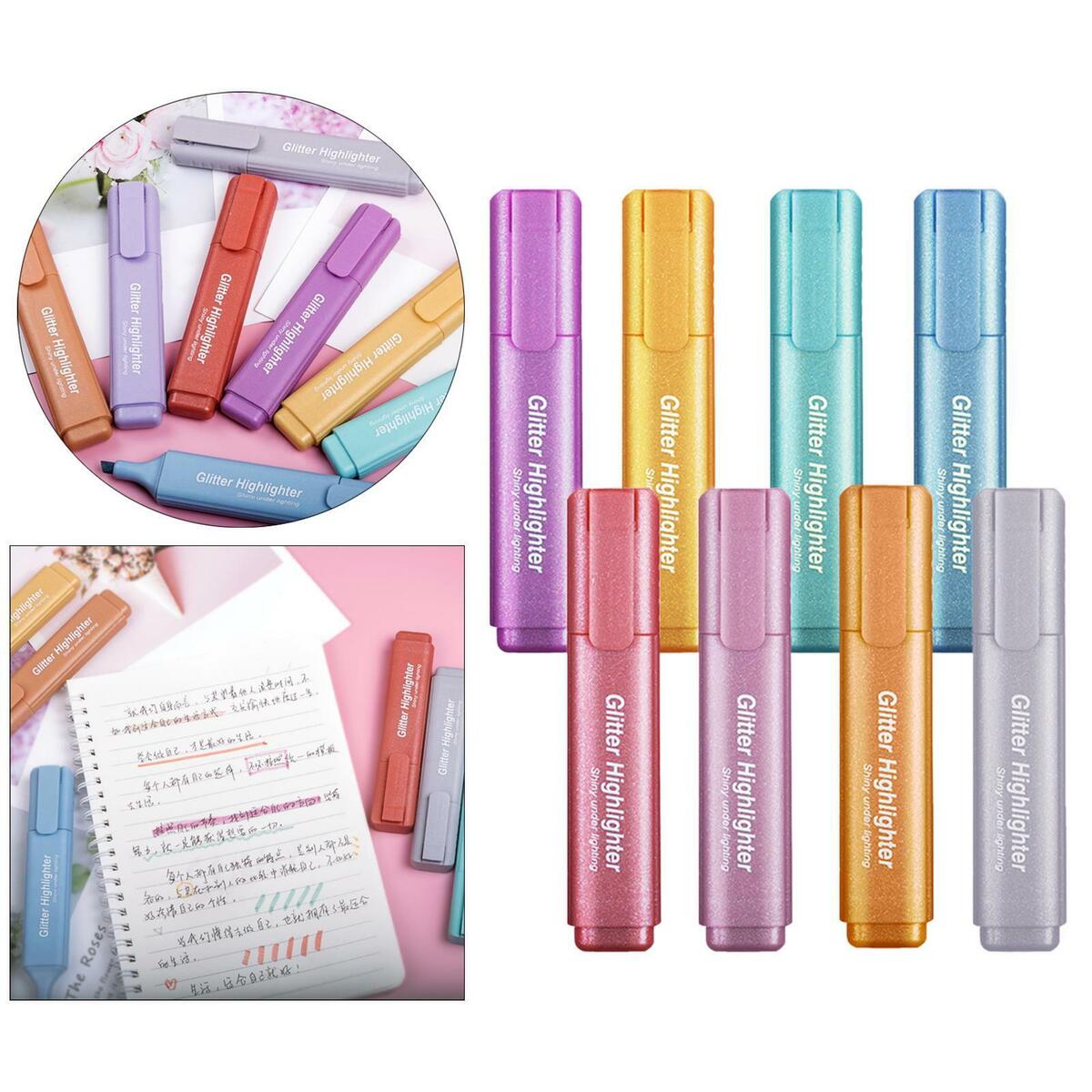 8x Assorted Colour Highlighter Marker  Fluorescent  Tip Office
