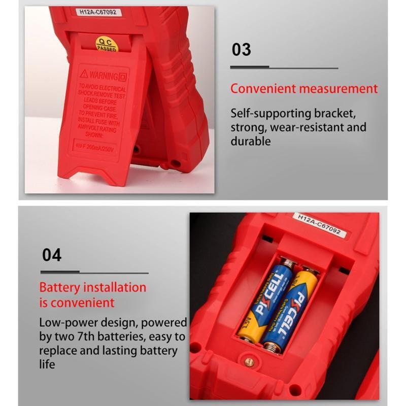 Digital Multimeter AC DC Voltage DC Current Resistance Diode Tester for Home