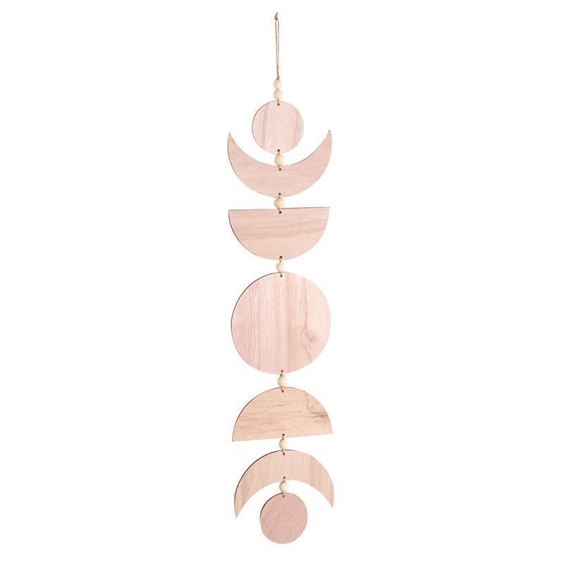 Wooden Moon Sun Shape Wall Hanging Decoration Party Backdrop Bohemian Home Decor
