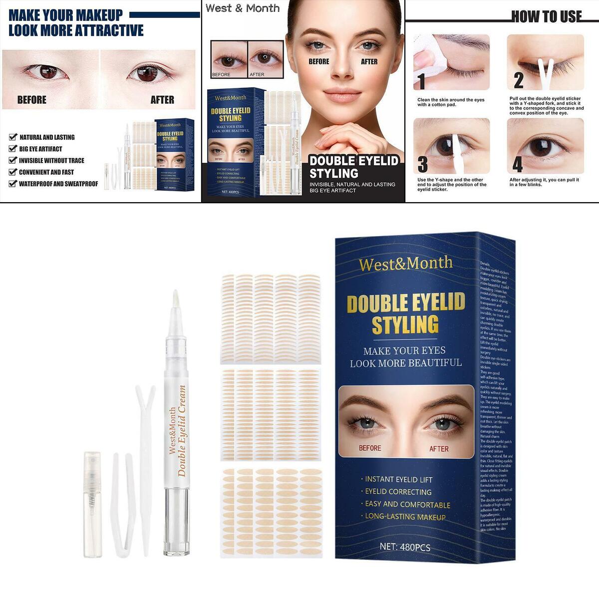 480x Invisible Double Eyelid Tape Self Adhesive Big Eye Breathable