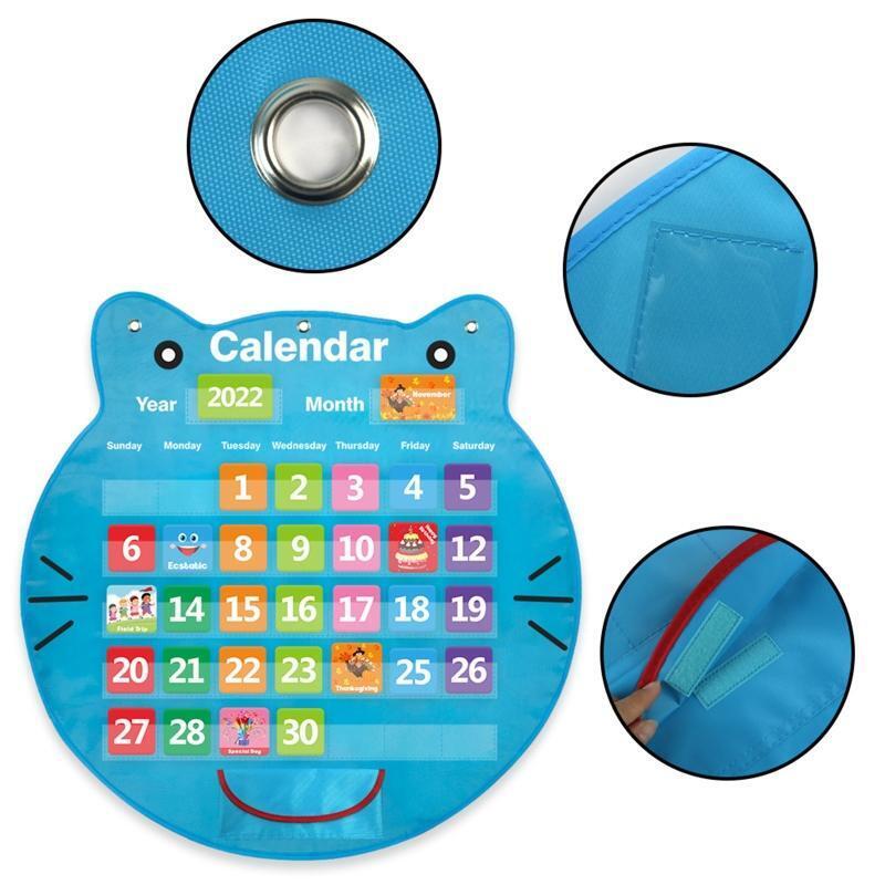 Class Monthly Calendar Pocket Chart with Seasons/Dates/Festivals/Numbers Cards