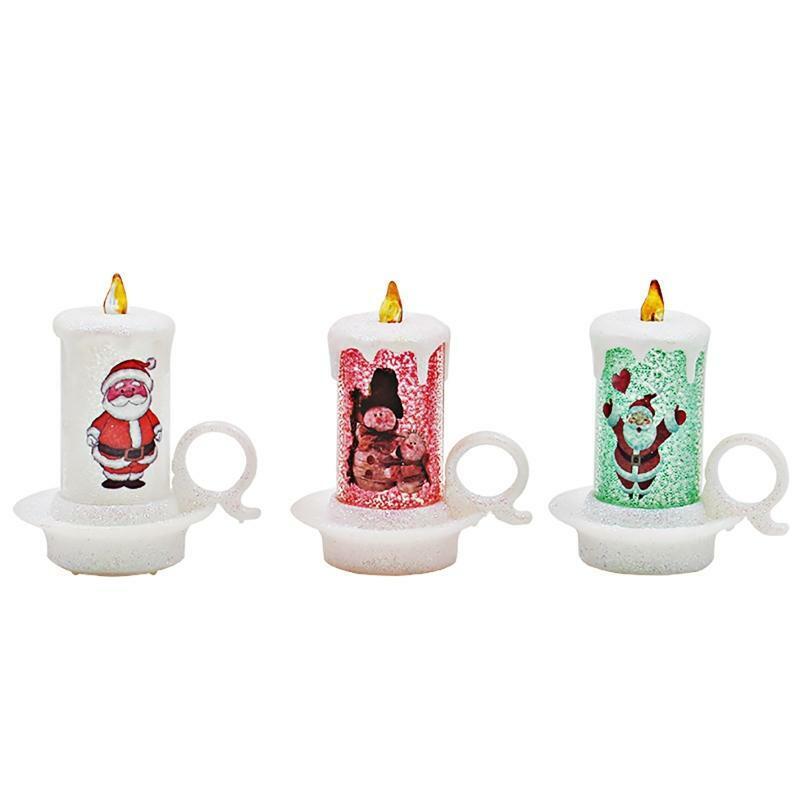 12pc Christmas Decoration Night Candle Light LED Electronic Candle Snowman Light