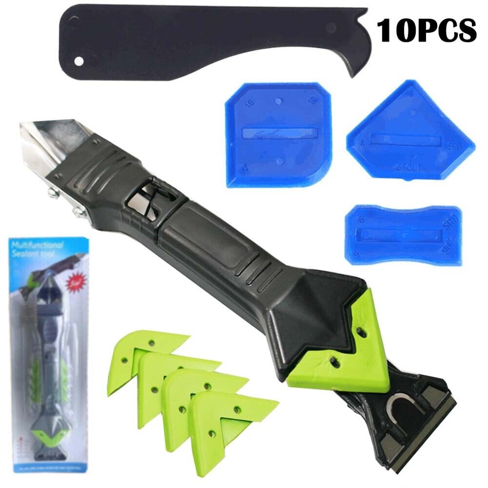 10pcs Glass Glue Smoothing Spatula Sealant Remover Caulking Scraper Kit