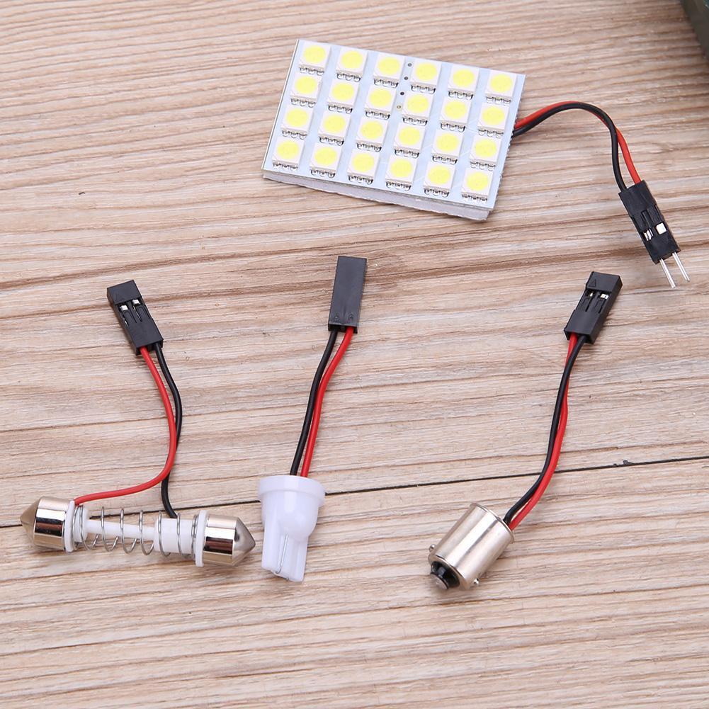 T10 5050 24SMD LED Panel Car Interior White Light Festoon Dome Lamp Blub