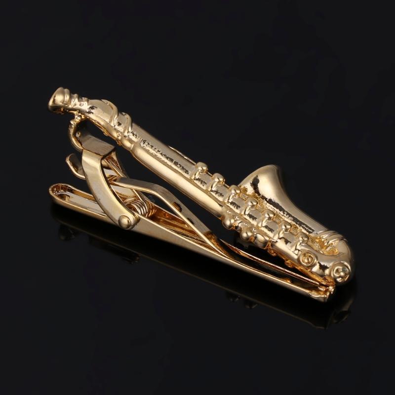 Saxophone Men Tie Clip Bar Necktie Pin Clasp Clamp Wedding Charm Creative Gifts