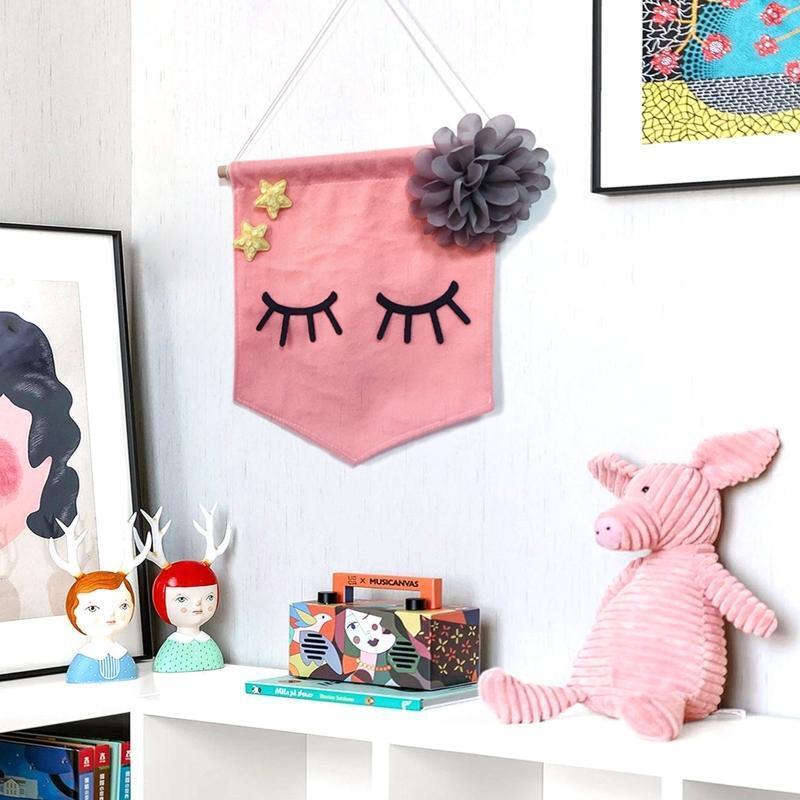 Nordic Kids Baby Room Decor Eyelash Flower Ornaments Wall Hanging Decoration