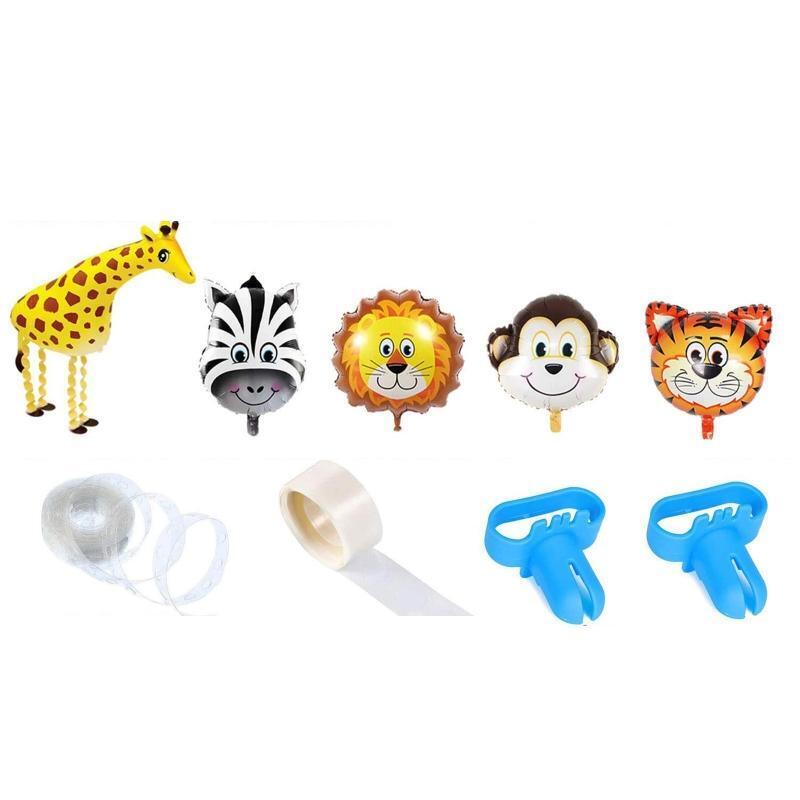 Jungle Wild Animal Theme Party Balloon Garland Kit 151 Pack With Animal Balloon