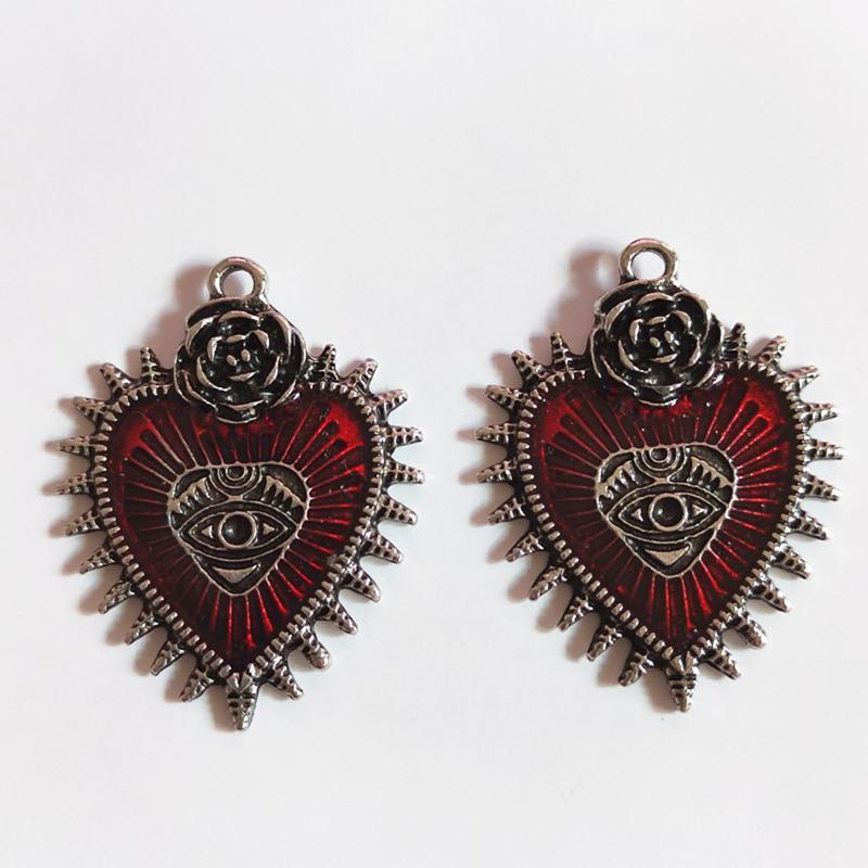 5x Heart Eye Gothic Pendant Alternative Steampunk Necklace Ornament DIY Jewelry