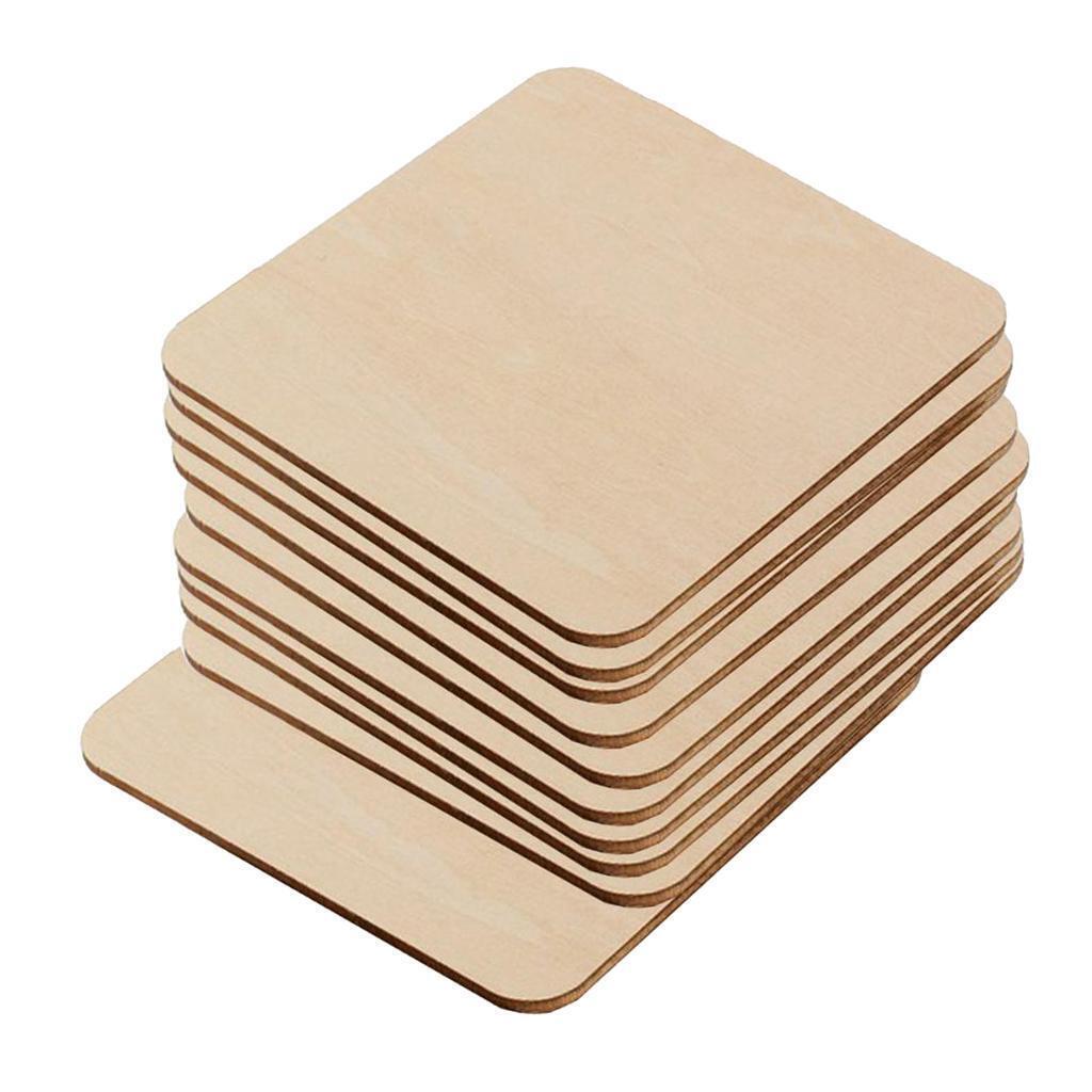 100 * Unfinished Cutouts Blank Wooden Pieces  for Painting Card