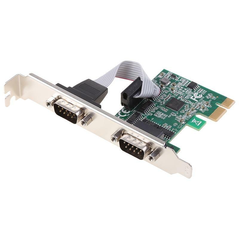 PCIe Dual Serial Expansion Card Chip AX99100 2 Port Industrial DB9 COM RS232