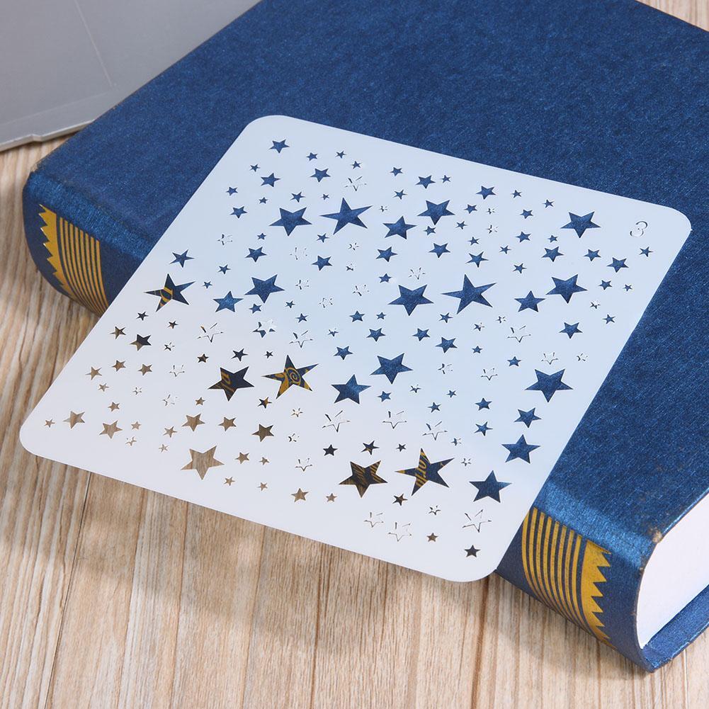 Star Theme Hollow Lace Ruler Embossing Template DIY Photo Album Draw Tool