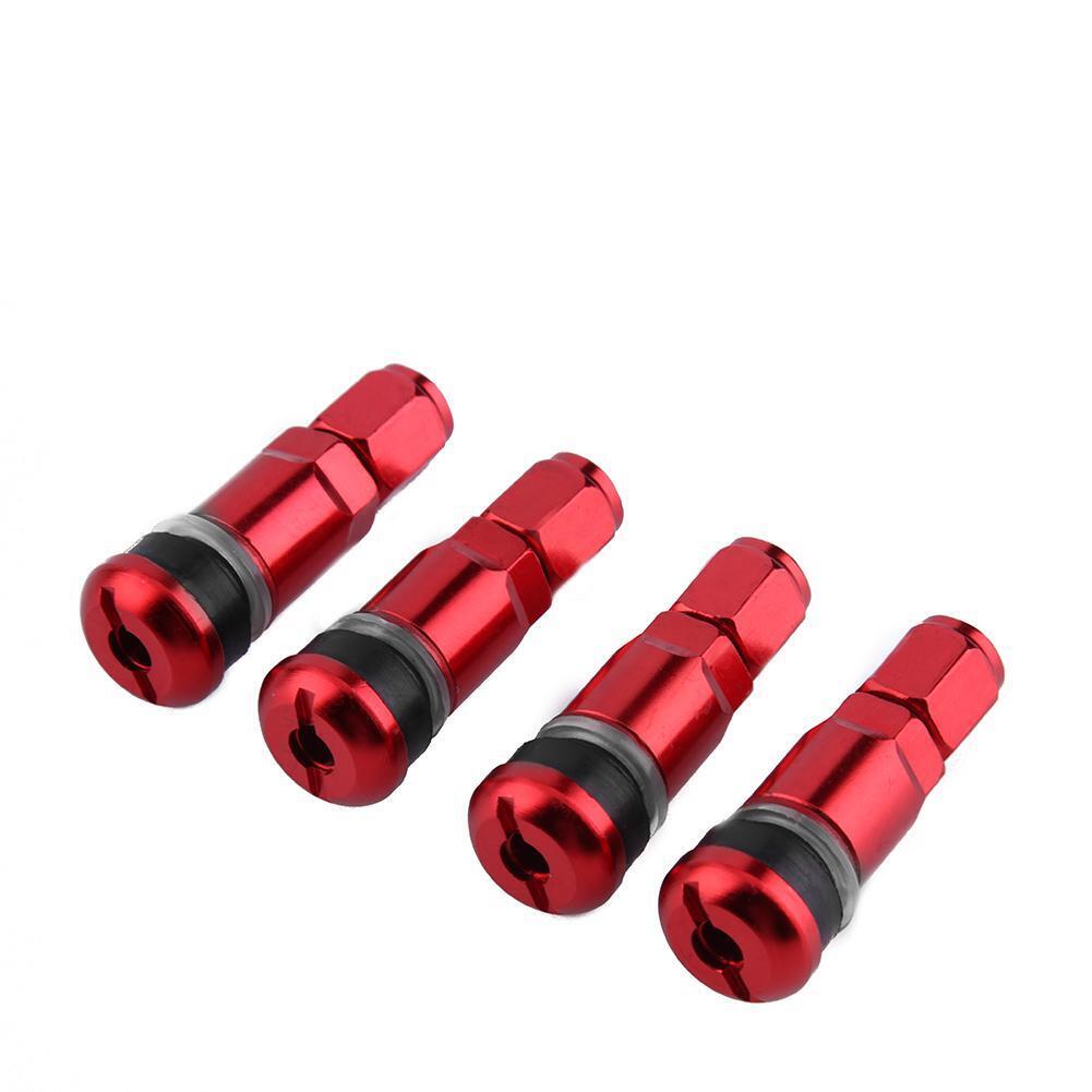 4pcs Car Tubeless Tyre Valve Stems Aluminum Tire Air Valve Stems (Red)