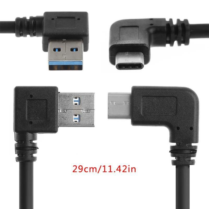 USB3.0 A To USB3.1 Type C 90 Degree Left/Right Angle Male To Male Adapter Cable
