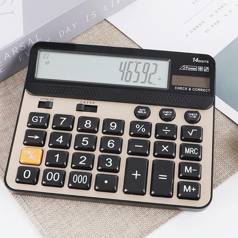 Home Office 14 Digits Electronic Calculator Large Screen Desktop Calculators