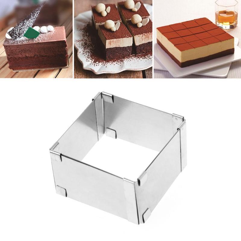 Adjustable Mousse Cake Ring Baking Mold Square Shape Cookie Cutters Bakeware