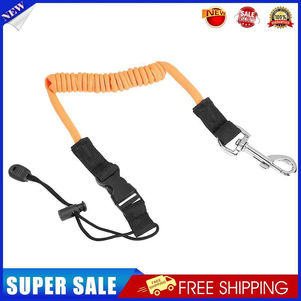 Elastic Kayak Canoe Paddle Leash Surfboard Surfing Safety Rope (Orange)