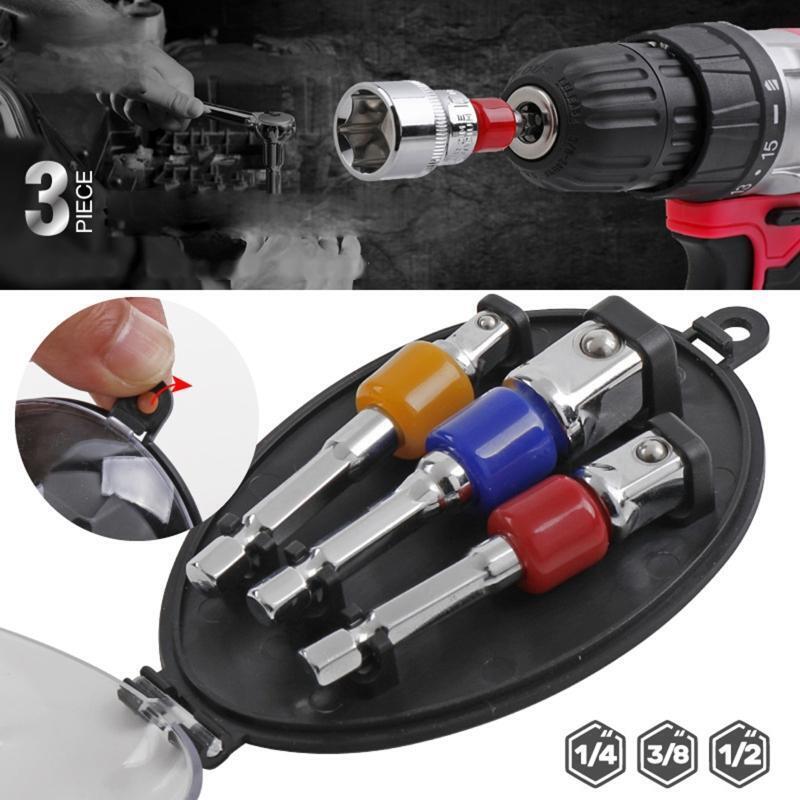 3 Pieces Impact Drill Extension Drill Bit Bar Socket Adapter Hex Shank Drill Bit