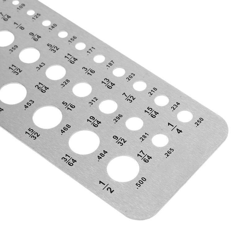 29 Fractional Size Drill Gauge Stainless Steel Template Drill Gage 1/16 to 1/2