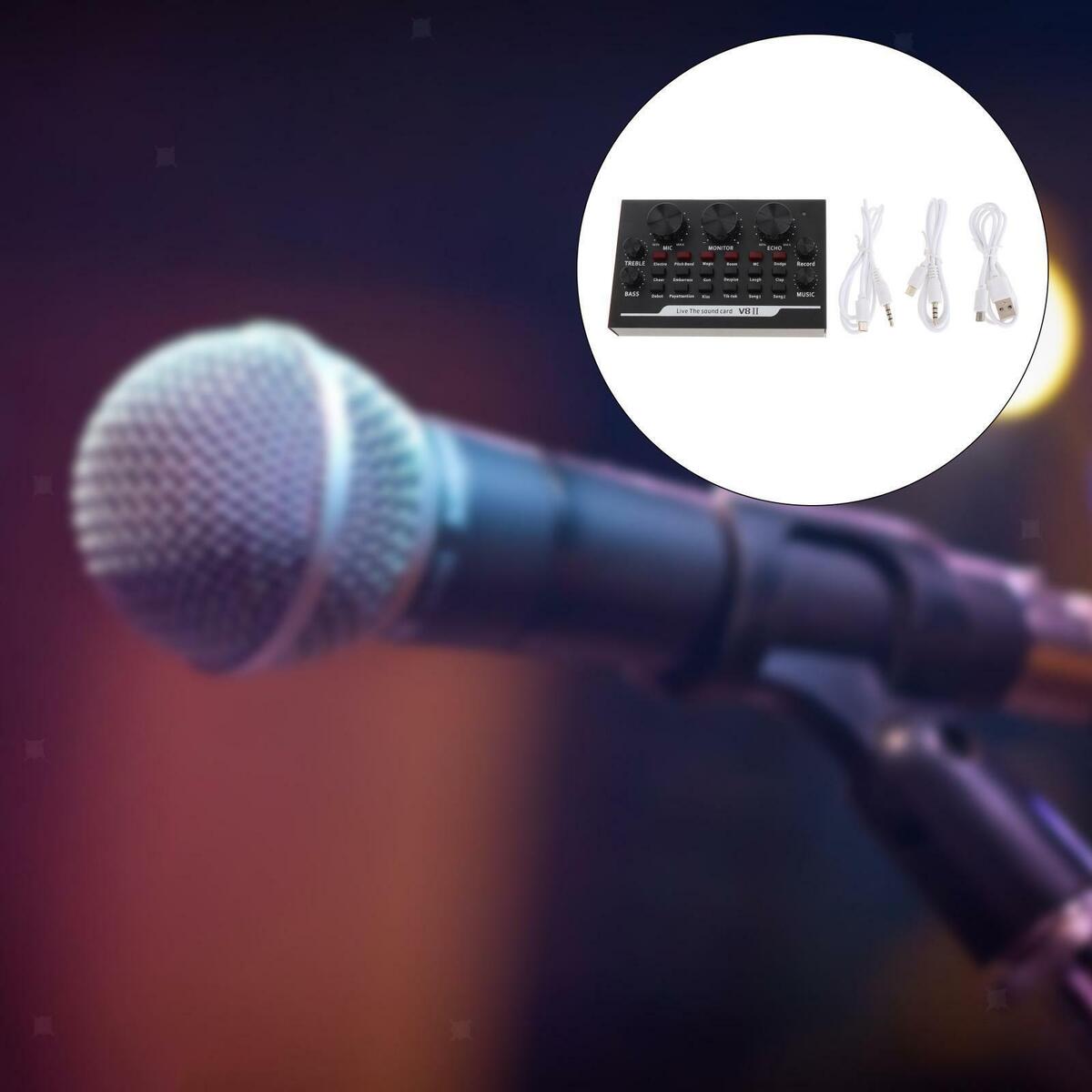 Mini V8II  Card  Mixer for Laptop Headset Phone Computer