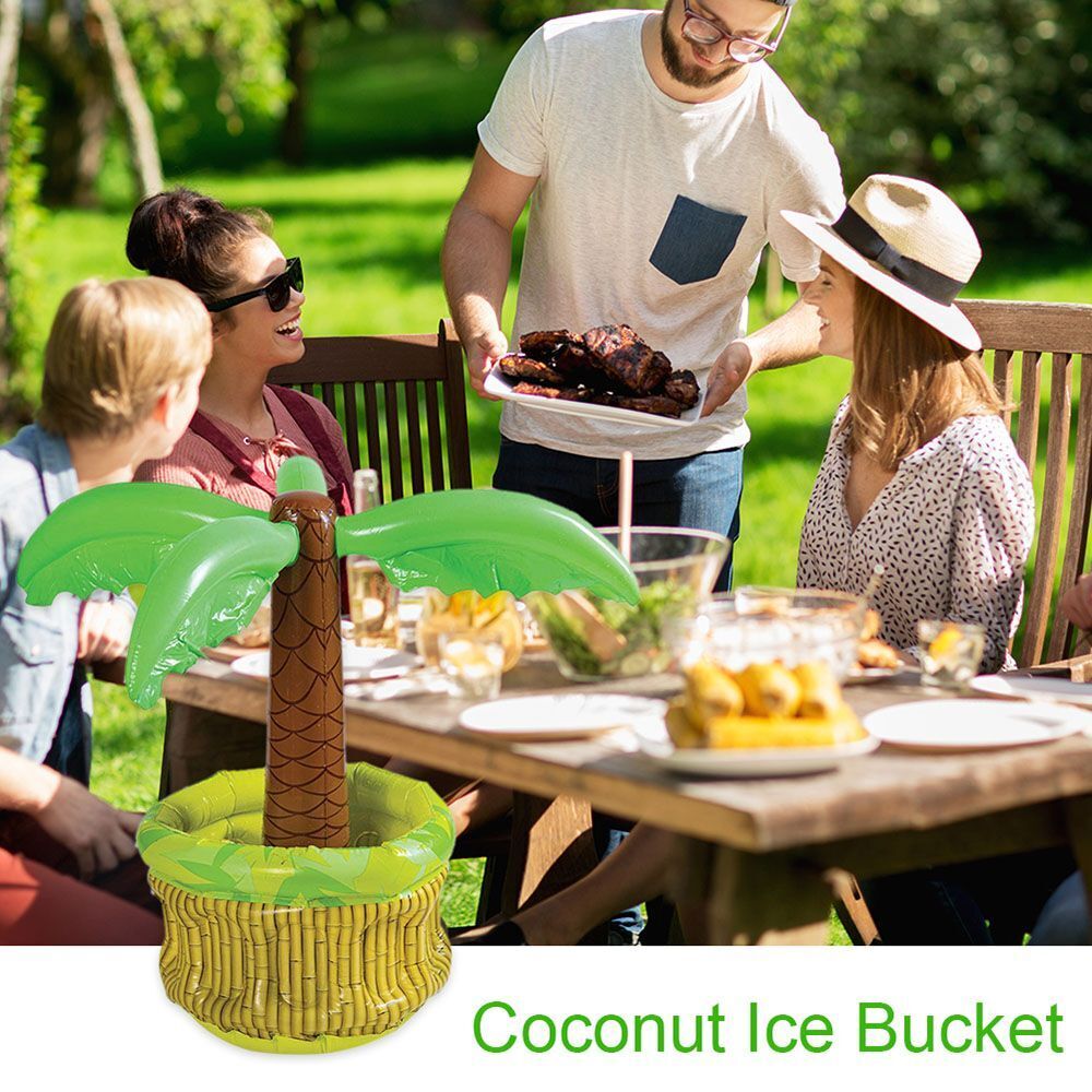 Drink Container Ice Bucket Coconut Tree Drinking Cooler Inflatable Pool Float
