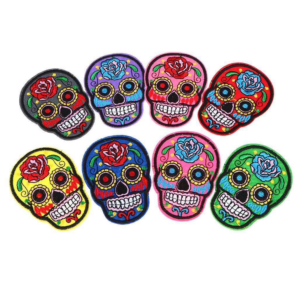 8Pcs Fancy Sugar Floral &  Embroidery Applique Patch Sew  Badge