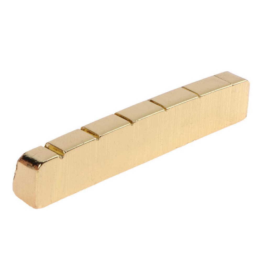 42mm Slotted Brass Metal String Nut for 6-String LP Electric Bass Guitar