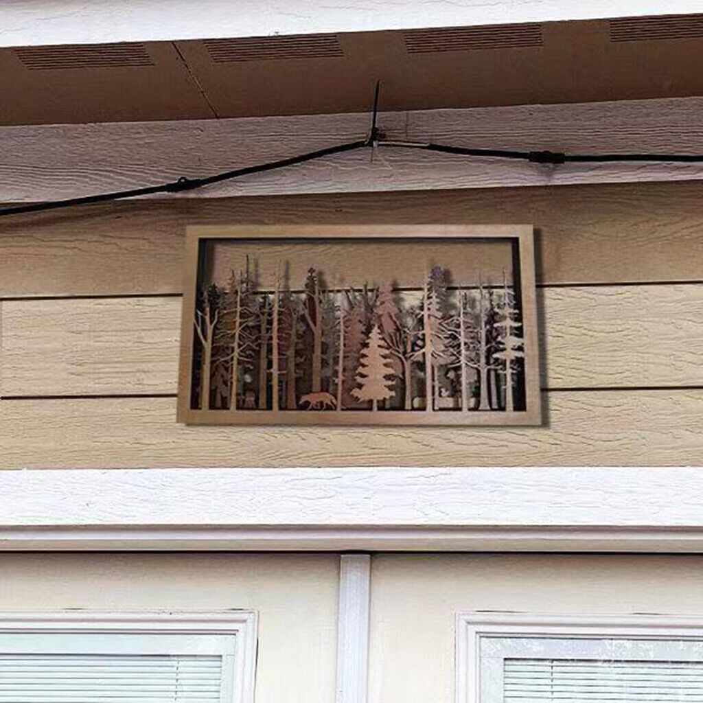 Wooden Carved Wall Plaque   Room Bathroom Office Decorative