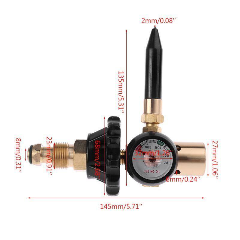Brass Helium Latex Pressure Reducer With Pressure Gauge For G5/8 Tank Balloon