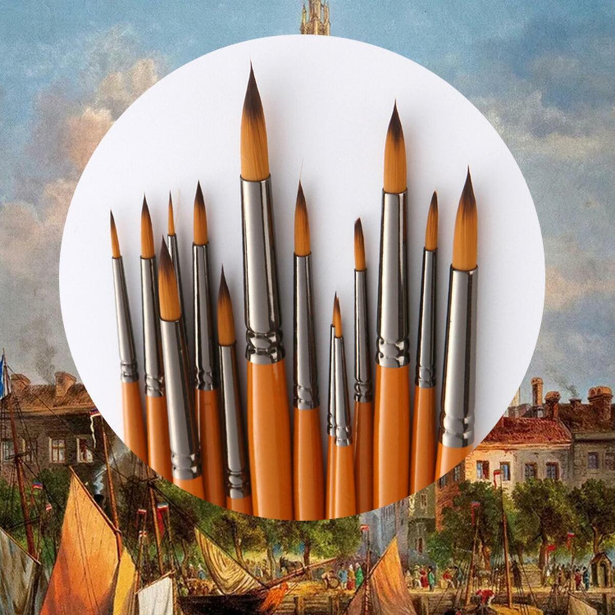14pcs  Paint Brushes Professional Paint Brush Gouache