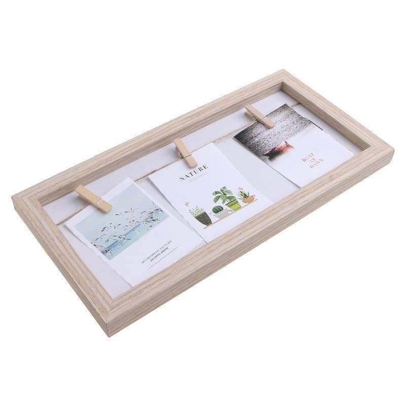 Rustic Wooden Picture Frames Clip Photo Holder Display Picture Board Clipboard