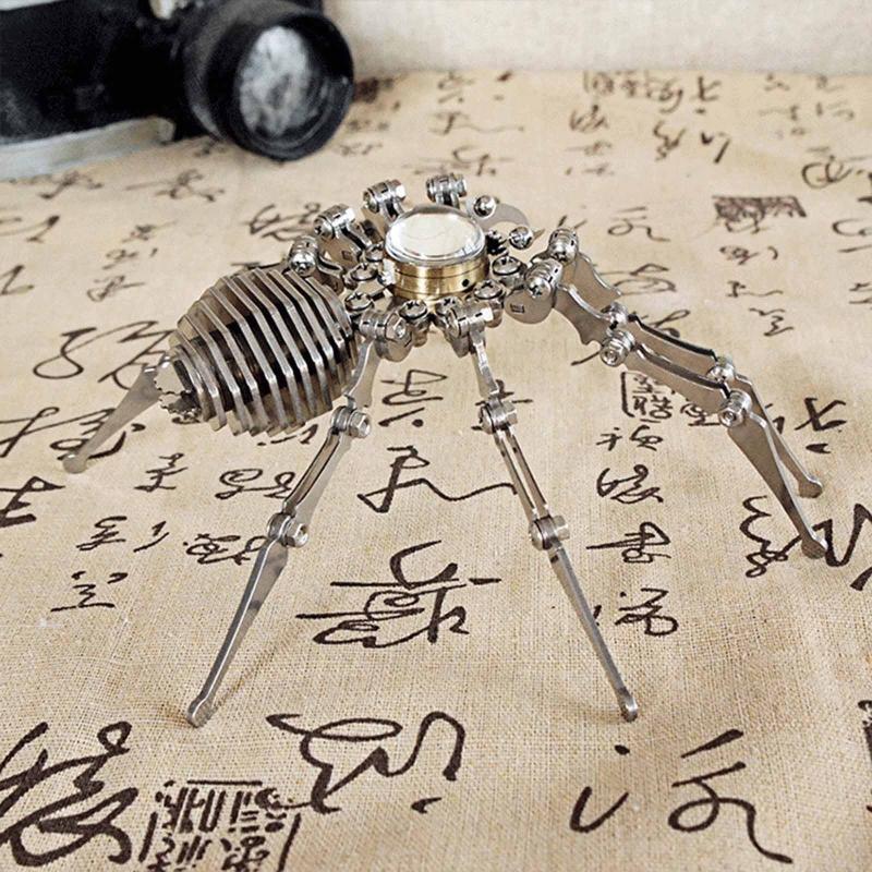 Foldable Hand and Foot Punk Spider Clock Creative Metal Crafts Ornament