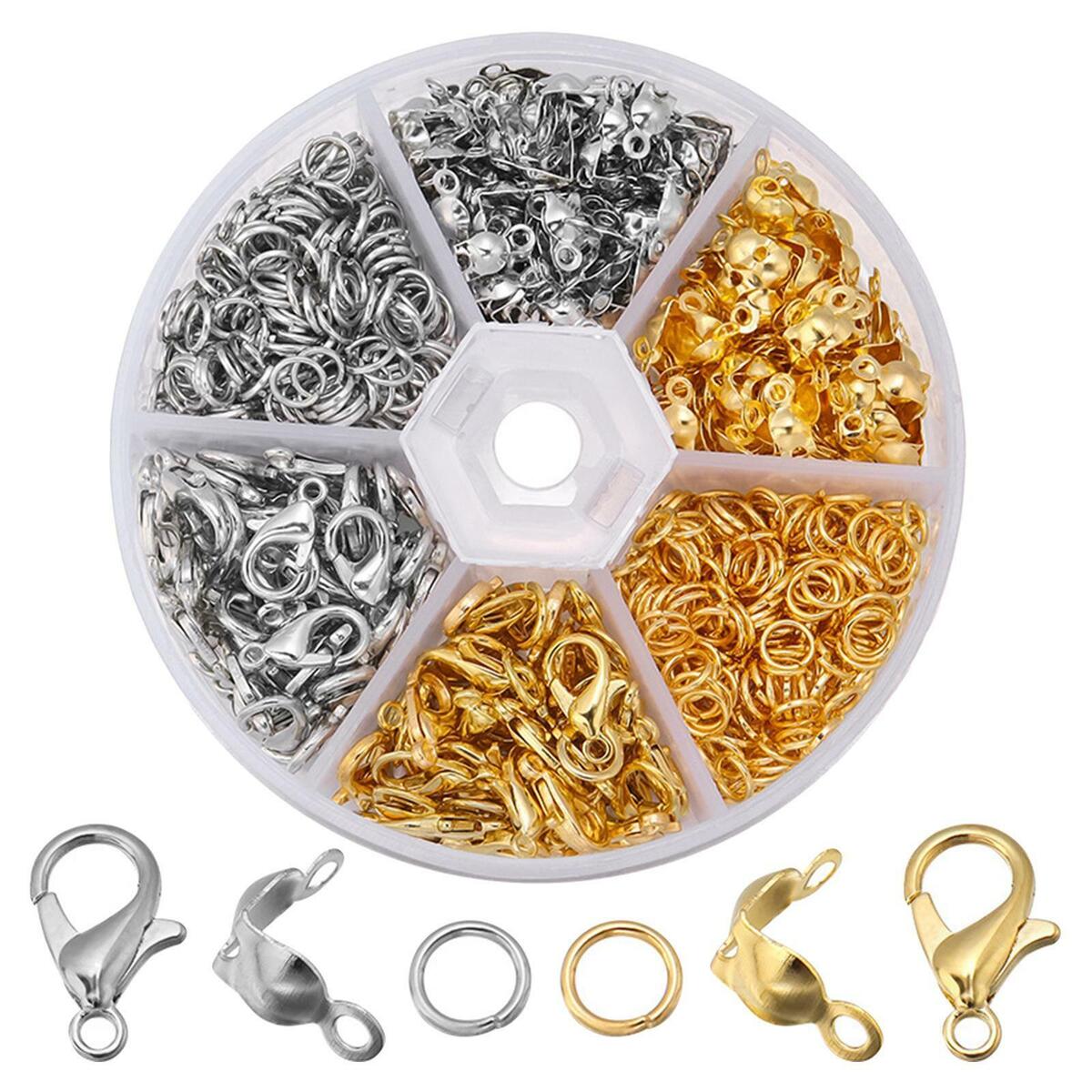 Mixed  Claw Clasps and Jump Rings Set 200 Pliers Supplies  Jump Rings