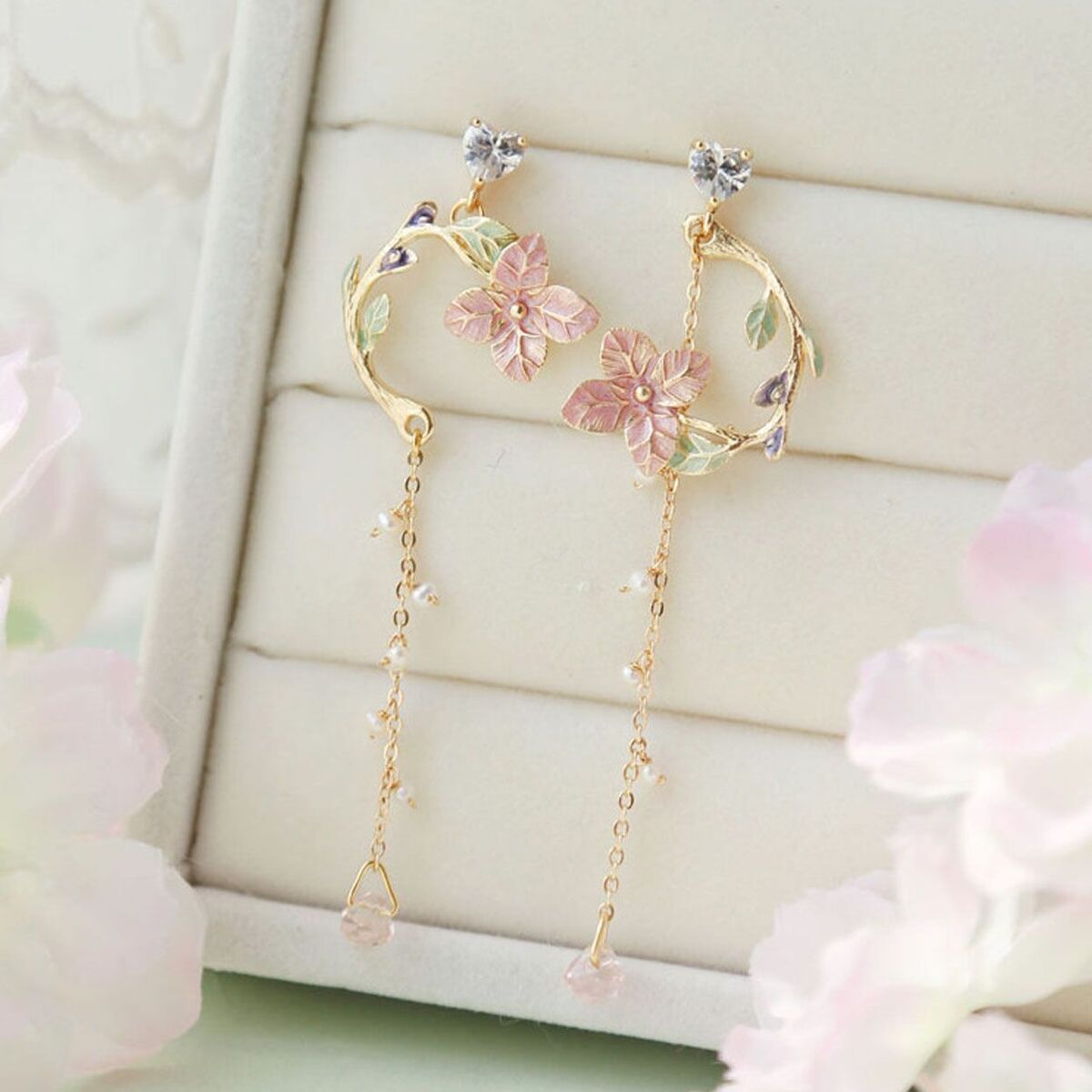 Jewelry Earrings New Korea Ladies Flower Pendant Earrings Tassel Earrings Leaf