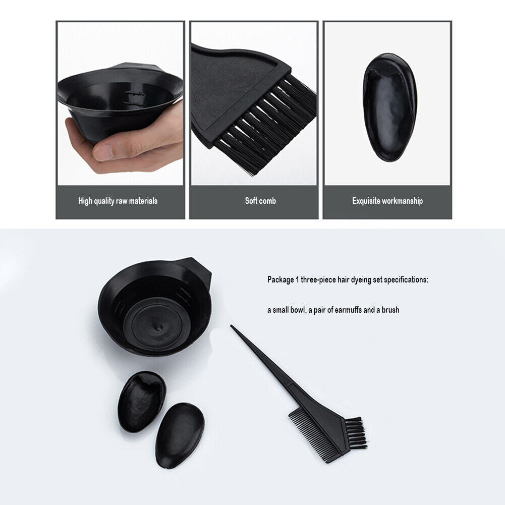 Hair Dying Brush Bowl Set with Ear Caps Dye Mixer Hair Coloring Applicator