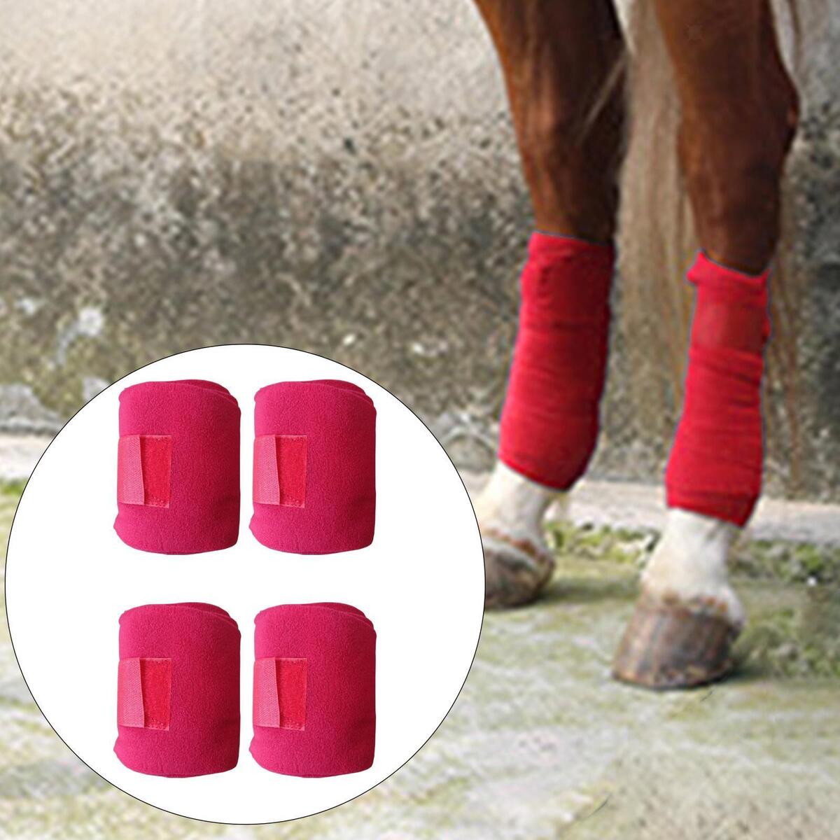 4x Horse Leg Wraps Horse Splint Support Leg Guards Equestrian Equipment Red