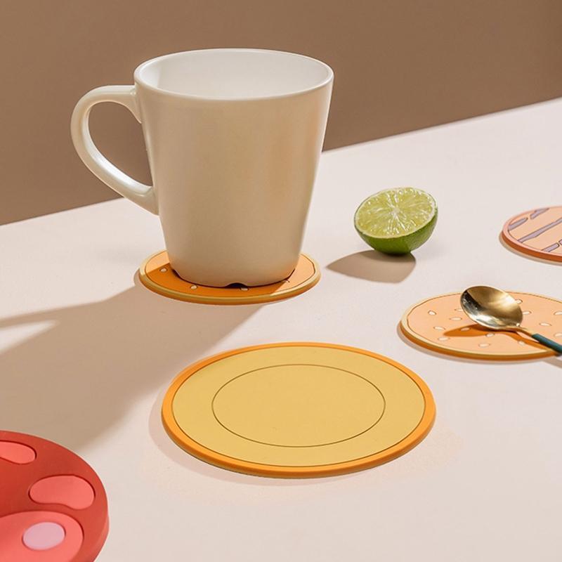 8x Burger Insulation Cup Pad Heat Resistant Coaster Pada Desktop Table 3.5in