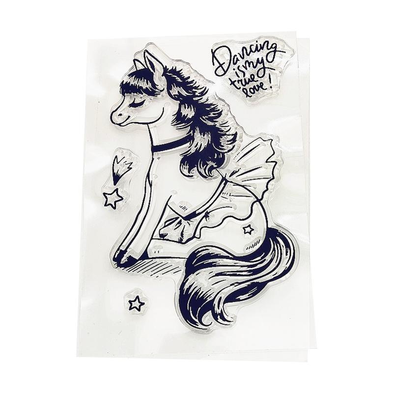 Pony Silicone Clear Stamp DIY Seal Scrapbooking Embossing Photo Album Decorative